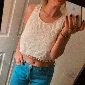 Cropped Tank with Fringe